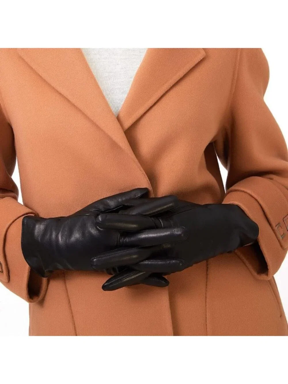 Soft Leather Gloves for Women - Genuine Sheepskin, Cashmere Lined, Cold Weather